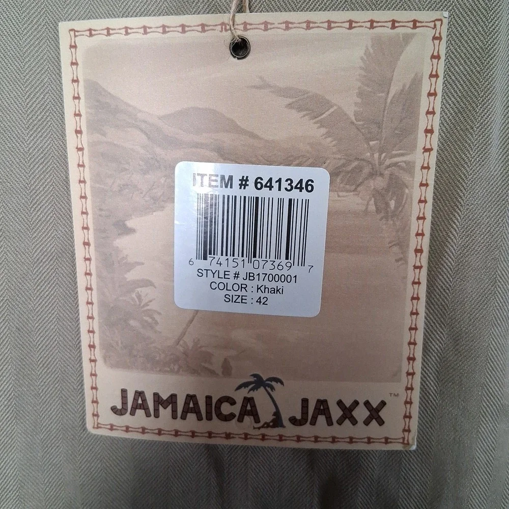 New Jamaica Jaxx Silk Shorts Men Size 42 X 9 Khaki Herringbone Pattern Pleated